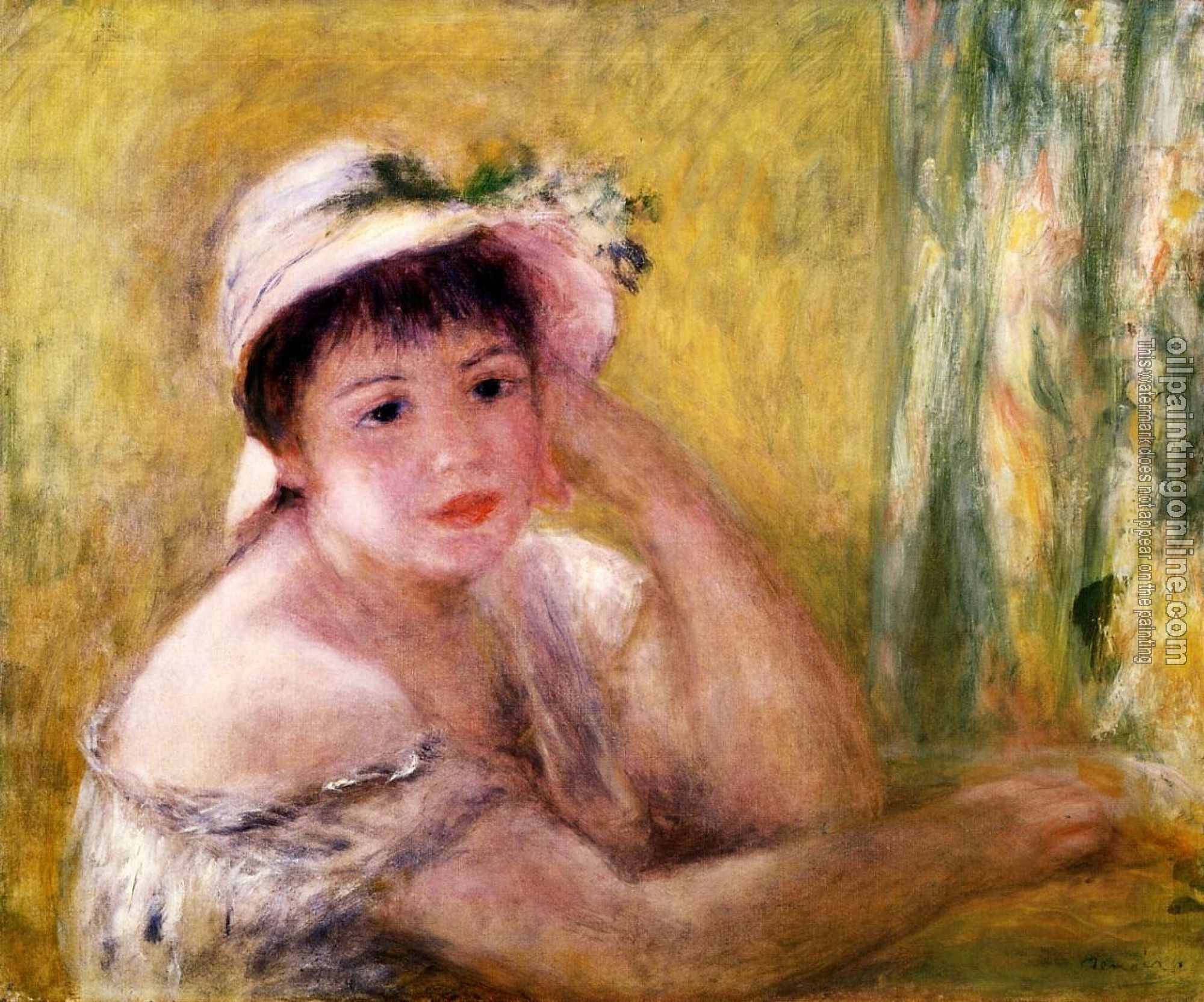 Renoir, Pierre Auguste - Woman in a Straw Hat